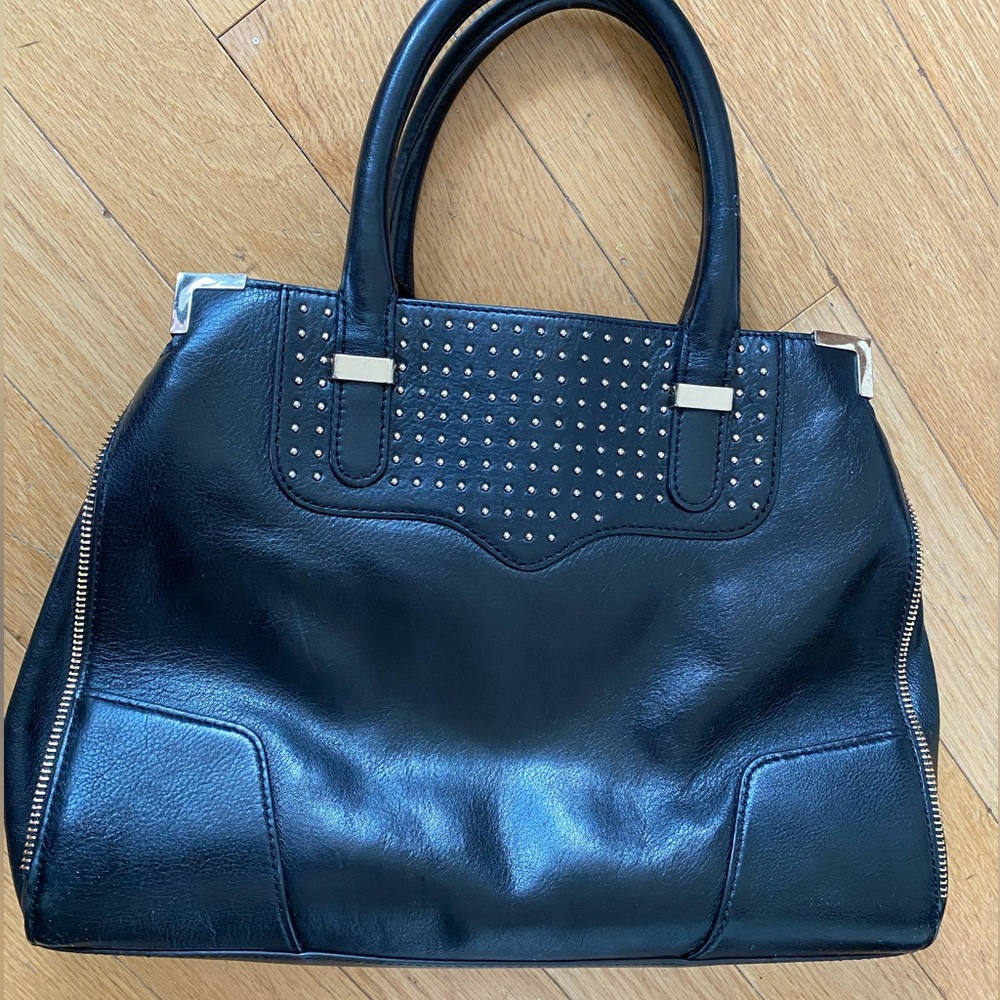 Rebecca minkoff black leather cross body/hand bag in medium size